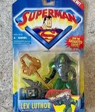 Vintage Superman Lex Luthor Action Figure - Kryptonite Armor - Sealed (Animated Series