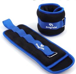 Adjustable Blue Ankle Weights 1-5LBS Pair with Removable Weights