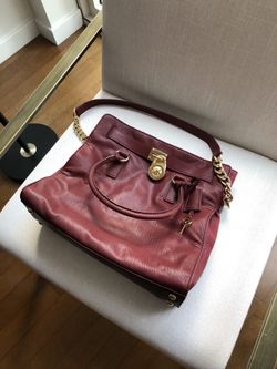 Michael Kors Burgundy Leather Hamilton Tote
