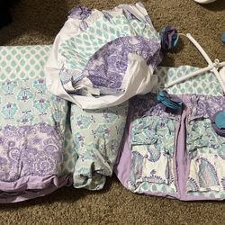 Purple And Teal Infant/Toddler Bedding Set