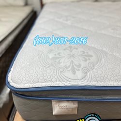 Sweet Dreams Blue Gel Queen Set Mattress Pillowtop