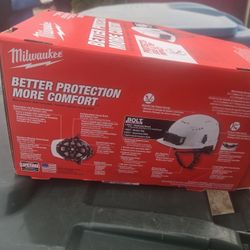 Milwaukee White Brimed Vented Saftey Helmet 