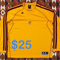Adidas ClimaCool NBA Cleveland Cavaliers Long Sleeve Warm Up Shirt Men’s XL