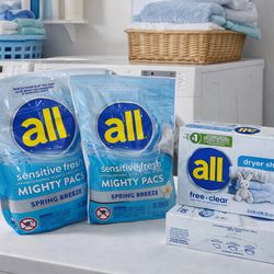 All free and clean pods and dryer sheets