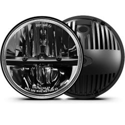 2PCS 7-Inch LED Headlights - DOT Approved, Hi/Lo Beam For Jeep, Chevy And Miata, 