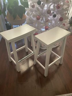Pair Of Solid wood stools 
