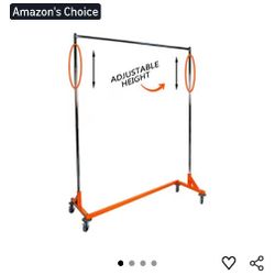 Industrial Strength Z Rack with Built-in Height Extensions - clothes_ OSHA Approved Base - Tallest