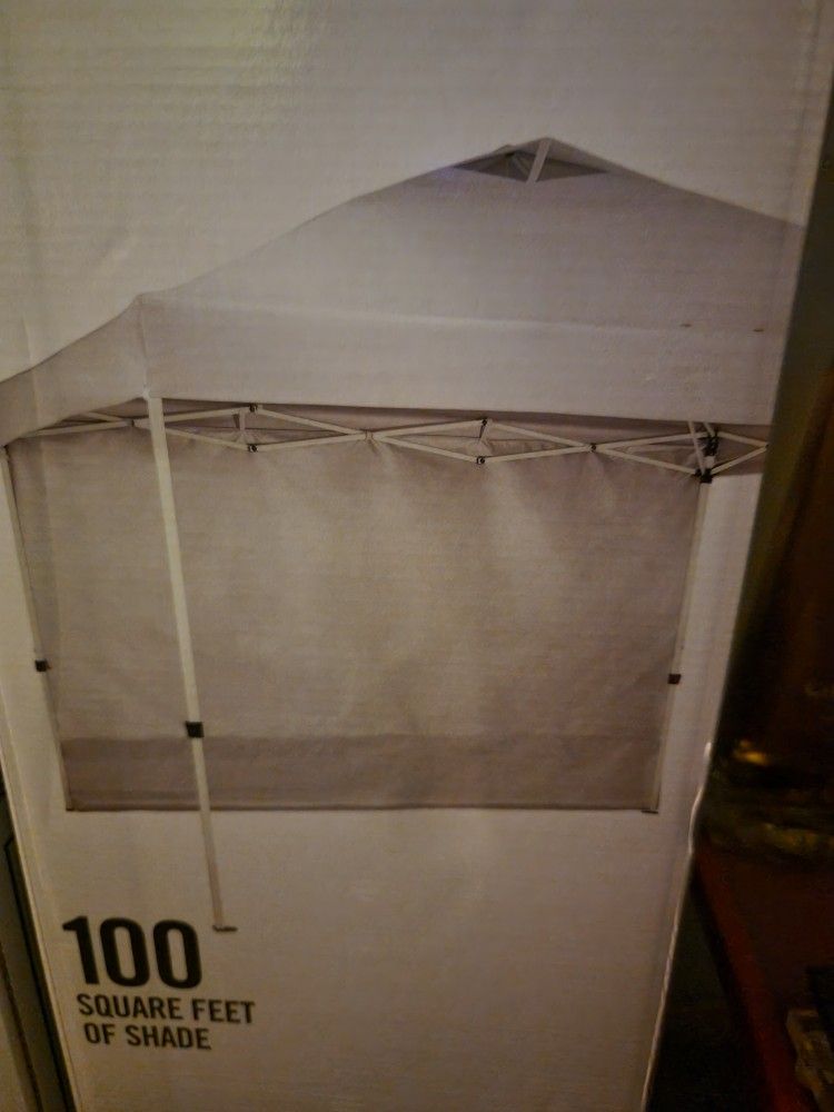 Commercial grade 10x10 white canopy W/ Back Panel