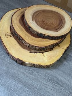 Natural Wood Slice Set of 3