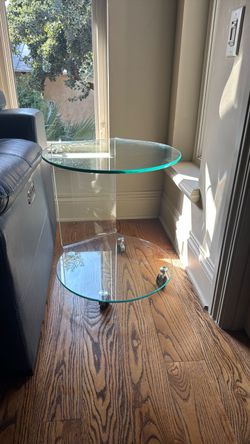 Two-Tier Round Glass Side Table