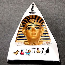 Antique Vintage Stunning Egyptian Face Pharaoh Tutankhamun Ceramic Lamp 