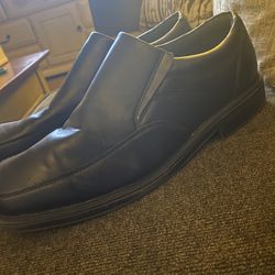 Mens Faux Leather Dockers Slip On Shoes Size 11W Preowned 