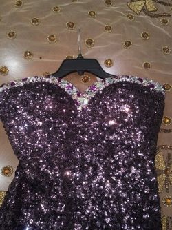 Prom purple Sequin long dress
