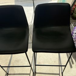 Brown Leather Counter Height Stools