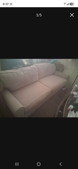 Beige Fabric Two-Seat Sofa
