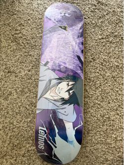 RARE Tiago Lemos Primitive Naruto Sasuke Foil Skateboard Deck Anime Pro Model