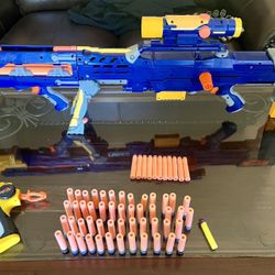 Nerf sniper and pistol