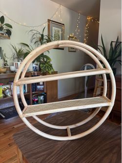 Rattan Round Wall Shelf