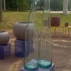 Brand New Designer 46 Ins Thick Glass Vases Blown In Portugal High Quality Masterpiece Very Heavy