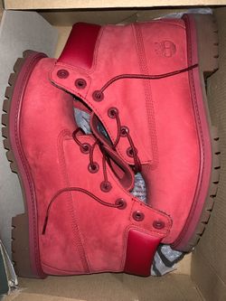 Timberland boots size 6.5 red/red