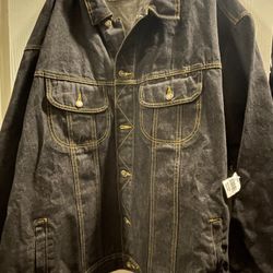 Wrangler Dark Denim Jacket Men 6x Chamarra Grande