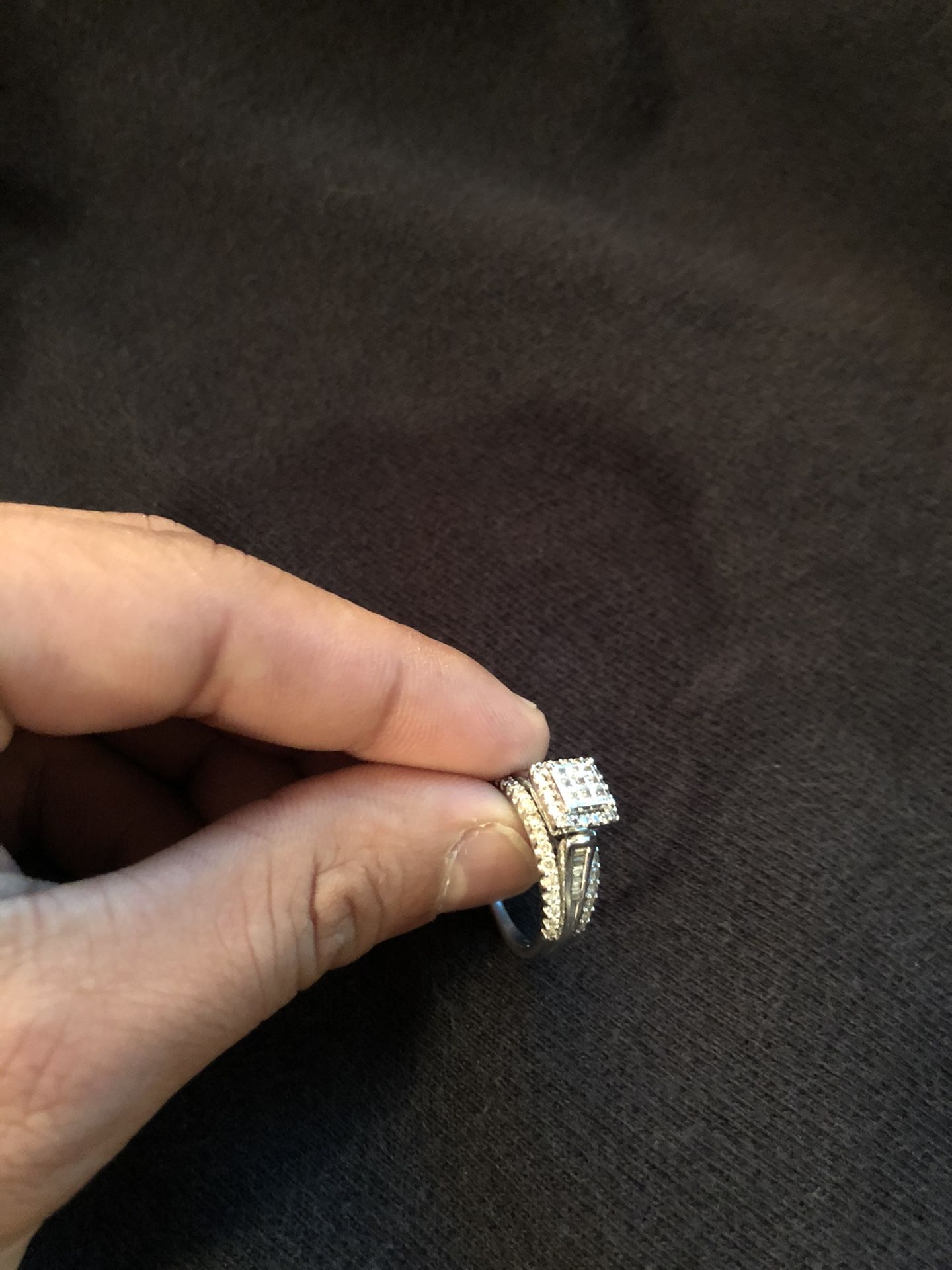 1 Carat combined 10k white gold ring