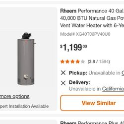 4o Gallon Water Heater