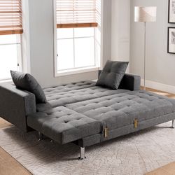 Gray Reversible Sectional Sofa Bed