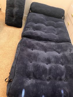 Portable navy blue sleeper / chair with lumbar support