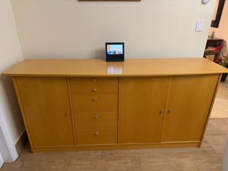 Large Wooden Storage Cabinet / Credenza