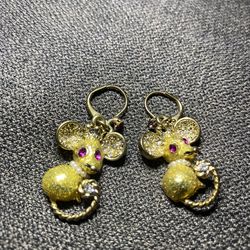 Betsey Johnson Tzarina Princess Mouse Dangle Earrings