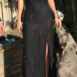 Black Sequin Gown