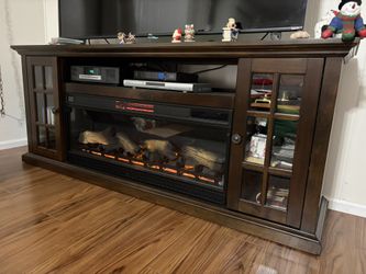TERSSANTI TV COUNSEL WITH ELECTRIC FIRE PLACE