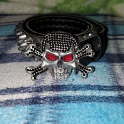 Genuine Leather Spiked Belt