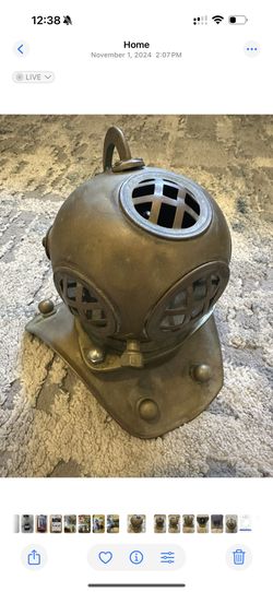 Scuba Diving Helmet Sculpture 8” Size