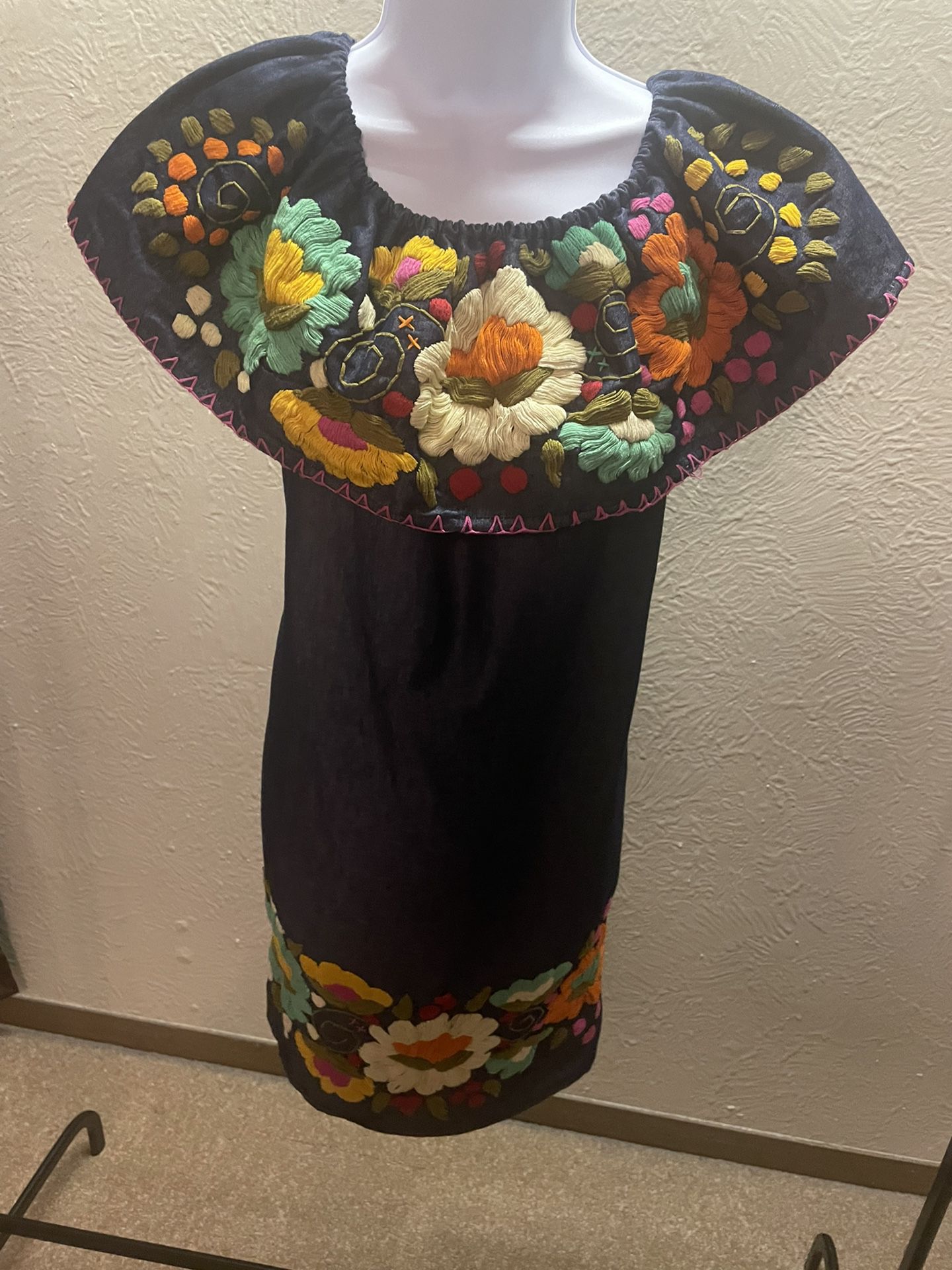 Medium Jean Embroidered Dress