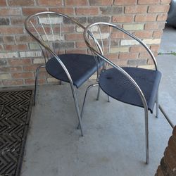 2 Vintage 1990 IKEA chrome armchairs, made in Italy