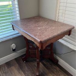 Vintage Antique Eastlake Marble Top Table