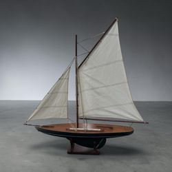Vintage Wooden Model Sailboat