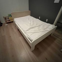 Ikea Toddler Extendable Bed With Wooden Slats And Mattress