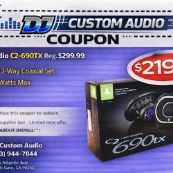 JL Audio C2 Series Car Speakers 1-Set 6x9" 3-Way Coaxial Speaker System 225 Watts C2-690TX 🚨 Payment Options Available 🚨 No Credit Needed 🚨