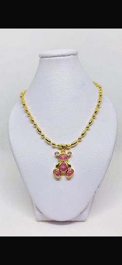 18k Gold Filled Necklace With Teddy bear Charm $20