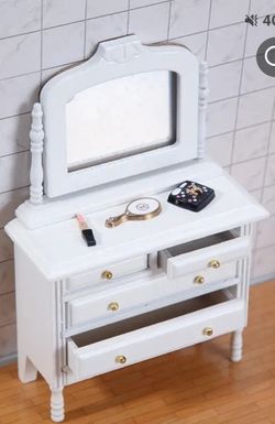 Miniature Dollhouse Dresser Vanity