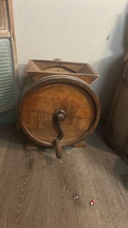 Antique crank style butter churn