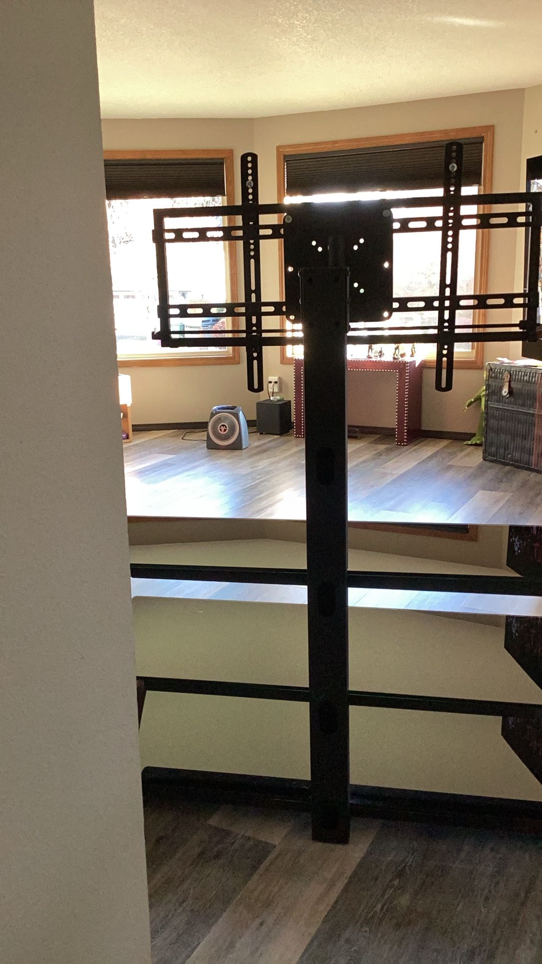 Flat Screen TV Stand With 3 Tiered Glass Shelves