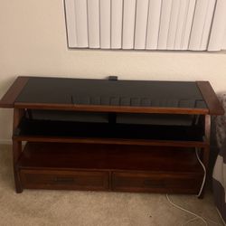 TV Stand W/Drawers Solid Wood
