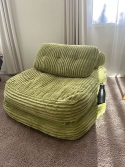Green Corduroy Oversized Lounge Chair