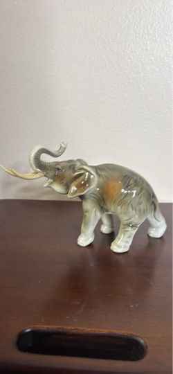 Vintage Royal Dux Ceramic Elephant