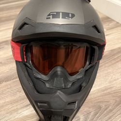 509 Tactical Snowmobile Helmet with 509 Goggles 