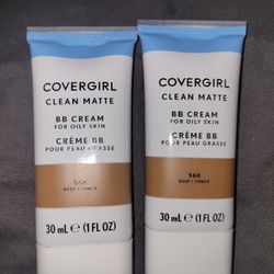 2 COVERGIRL CLEAN MATTE BB CREAM FOR OILY SKIN 560 DEEP (1oz) FOR $5/$5 POR LOS 2